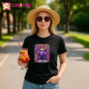 Tricou Lola stil streetwear pe fundal stropi roz si mov Copii | Dama | Barbat Barbat - Img 23