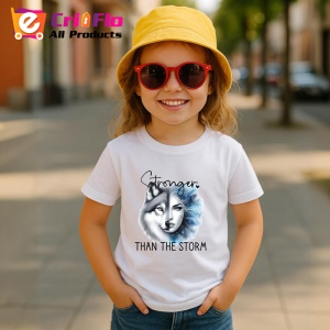Tricou Lup si femeie blanda dar puternica mesaj stronger than the storm Copii | Dama | Barbat Barbat - Img 15