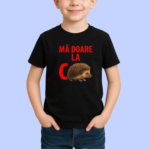 Tricou Ma Doare la C Arici, Copii | Dama | Barbat , tricou negru - Img 2