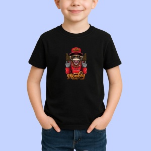 Tricou Maimuta Cool Haine Rosii Stil Urban V1, din bumbac 100%, tricou negru Copii | Dama | Barbat - Img 2