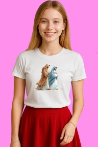Tricou Maria Si Iosif Calatorie Spre Betleem Joseph Mary Bethlehem Journey, din bumbac 100%, tricou alb, Copii | Dama | Barbat
