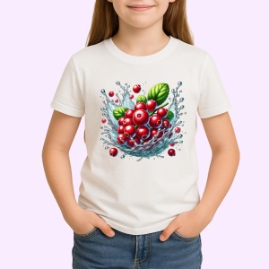 Tricou Merisoare si val acvatic, Fructe, Copii | Dama