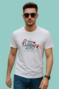 Tricou Merry Christmas Elegant, din bumbac 100%, tricou alb, Dama | Barbat
