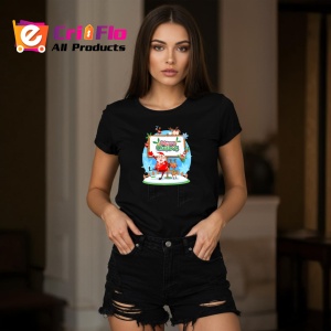 Tricou Merry Christmas Mos Decor, din bumbac 100%, tricou negru, Dama | Barbat - Img 5