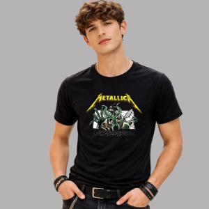Tricou Metallica Monstri Verzi, din bumbac 100%, tricou negru, Dama | Barbat - Img 2