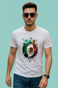 Tricou Mexico Steag Splash Art, Copii | Dama | Barbat