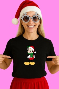 Tricou Mickey In Haina Verde Craciun, din bumbac 100% Copii | Dama | Barbat - Img 3
