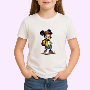 Tricou Mickey modern cu sapca si ghiozdan urban Copii | Dama | Barbat Barbat - Img 4