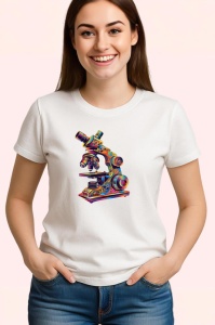 Tricou Microscop vintage in culori psihedelice fundal alb Copii | Dama | Barbat