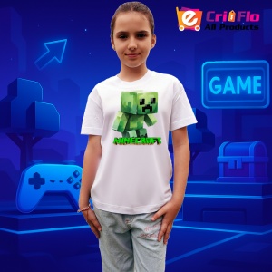 Tricou Minecraft Creeper Speriat Tricou Alb Copii | Dama | Barbat - Img 2