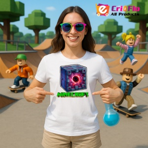 Tricou Minecraft Cubul Magic Tricou Alb Copii | Dama | Barbat - Img 3