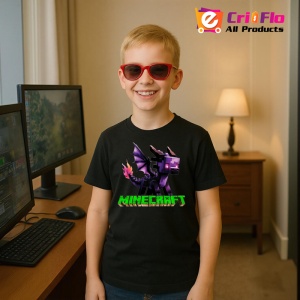 Tricou Minecraft Dragonul Nocturn Tricou Negru Copii | Dama | Barbat - Img 8