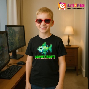 Tricou Minecraft Pestele Pixelat Tricou Negru Copii | Dama | Barbat - Img 8