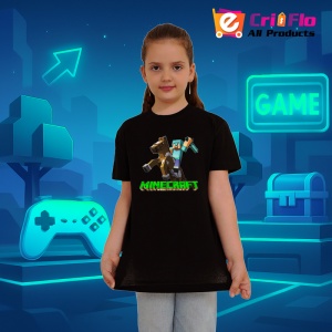 Tricou Minecraft Steve calaretul luptator Tricou Negru Copii | Dama | Barbat - Img 3