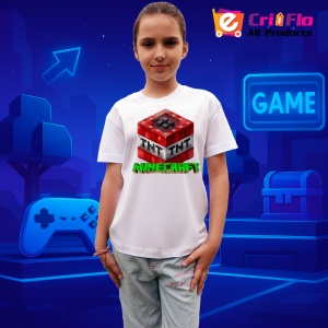 Tricou Minecraft Super T N T Tricou Alb Copii | Dama | Barbat - Img 2
