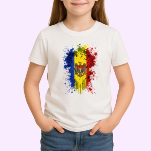 Tricou Moldova Steag Splash Art, Copii | Dama | Barbat - Img 3