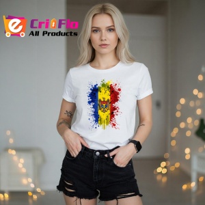 Tricou Moldova Steag Splash Art, Copii | Dama | Barbat - Img 10