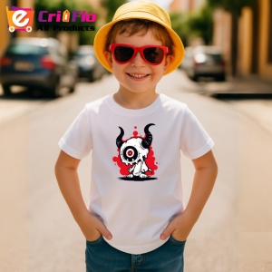 Tricou Monstrulet Alb Negru Amuzant Limba Rosie, din bumbac 100% , tricou alb pentru Copii | Dama | Barbat - Img 4