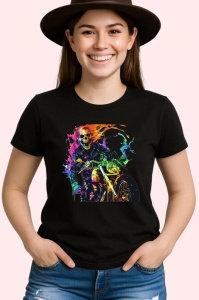 Tricou Motociclist neon cu efecte de viteza Copii | Dama | Barbat, culoare negru - Img 3