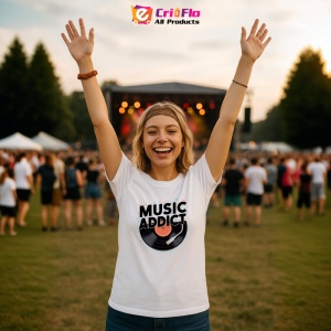 Tricou Music Addict Disc Vinil Text, Copii | Dama | Barbat