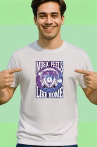 Tricou Music Feels Like Home Boxe Violet, Copii | Dama | Barbat - Img 2