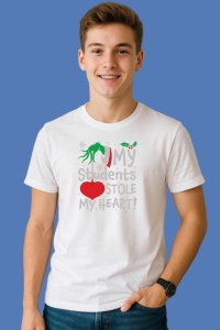Tricou My Students Stole My Heart, din bumbac 100%, tricou alb, Copii | Dama | Barbat