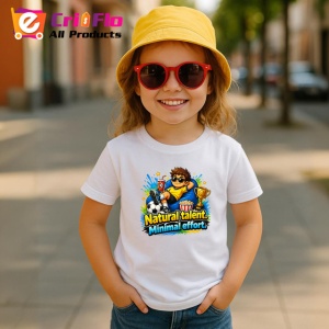 Tricou Natural Talent Minimal Effort Copil Fotbalist, din bumbac 100% , tricou alb pentru Copii | Dama | Barbat - Img 5