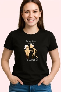 Tricou Ne Sustinem Reciproc Pensionari Te Iubesc, din bumbac 100%, tricou negru, Dama | Barbat - Img 3