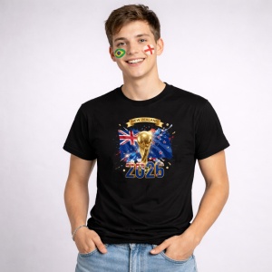 Tricou New Zealand World Cup 2026 Fifa V2, din bumbac 100%, tricou negru, Copii | Dama | Barbat - Img 3