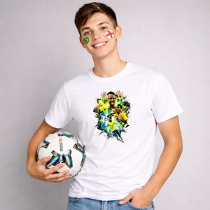 Tricou Neymar Brazil World Cup Fifa 2026 V2, din bumbac 100%, tricou alb, Copii | Dama | Barbat - Img 3