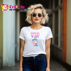 Tricou Nimeni Nu Mai Crede In Mine Unicorn Amuzant, din bumbac 100% , tricou alb pentru Dama | Barbat - Img 4