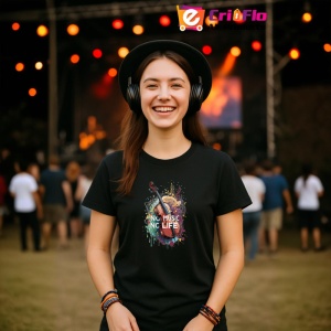 Tricou No Music No Life Violoncel Art, Copii | Dama | Barbat, culoare negru - Img 9