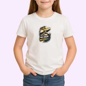 Tricou No Pain No Gain Silueta Fotbalist Gri V1, din bumbac 100% , tricou alb pentru Copii | Dama | Barbat - Img 2