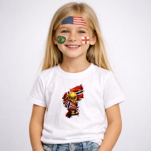 Tricou Noruega World Cup Fifa 2026, din bumbac 100%, tricou alb, Copii | Dama | Barbat - Img 2