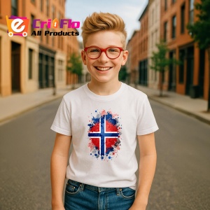 Tricou Norway Steag Splash Art, Copii | Dama | Barbat - Img 7