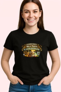 Tricou Nu E Haos E Contabilitate Cafea Cifre V1, din bumbac 100%, tricou negru Dama | Barbat - Img 2
