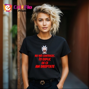 Tricou nu ma contrazic iti explic de ce am dreptate mesaj sarcastic, Copii | Dama | Barbat , tricou negru - Img 4