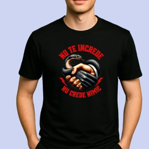 Tricou Nu te increde, nu crede nimic Negru, Copii | Dama | Barbat - Img 2