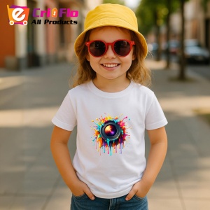 Tricou Obiectiv foto cu stropi de culoare fundal alb Copii | Dama | Barbat - Img 11