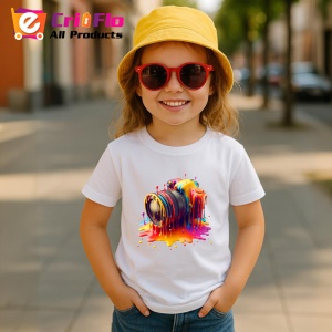 Tricou Obiectiv foto in val de vopsea roz portocalie Copii | Dama | Barbat - Img 11