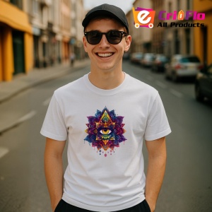 Tricou ochi mandala amestec eclipsa contrastanta, Copii | Dama | Barbat - Img 6