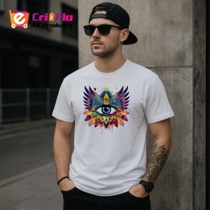 Tricou ochi mandala aripi vultur cosmic, Copii | Dama | Barbat - Img 5