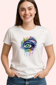Tricou ochi mandala curcubeu stil pana, Copii | Dama | Barbat - Img 4