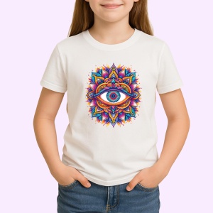 Tricou ochi mandala inflorire aura curcubeu, Copii | Dama | Barbat - Img 3