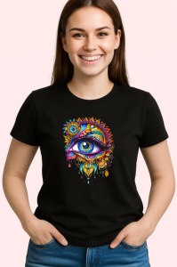 Tricou Ochi mandala lacrima stralucitoare, Copii | Dama | Barbat , tricou negru