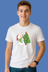 Tricou Om De Zapada In Coronita De Brad, din bumbac 100%, tricou alb, Copii | Dama | Barbat - Img 3
