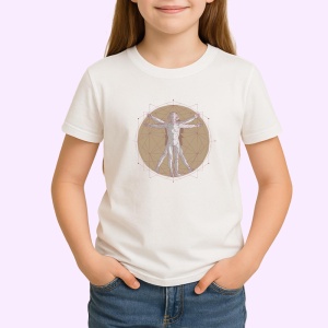 Tricou Omul Vitruvian Stil Geometric, Copii | Dama | Barbat - Img 2
