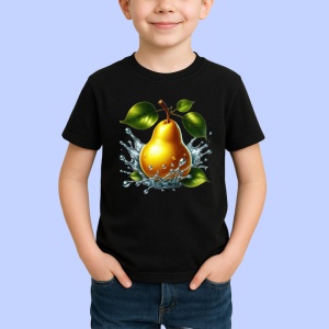 Tricou Para aurie si stropi limpezi, Fructe, Copii | Dama, culoare negru