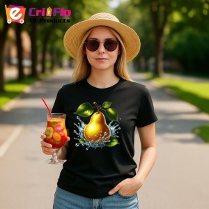 Tricou Para aurie si stropi limpezi, Fructe, Copii | Dama, culoare negru - Img 9