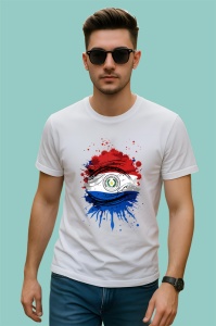 Tricou Paraguay Steag Splash Art, Copii | Dama | Barbat - Img 2